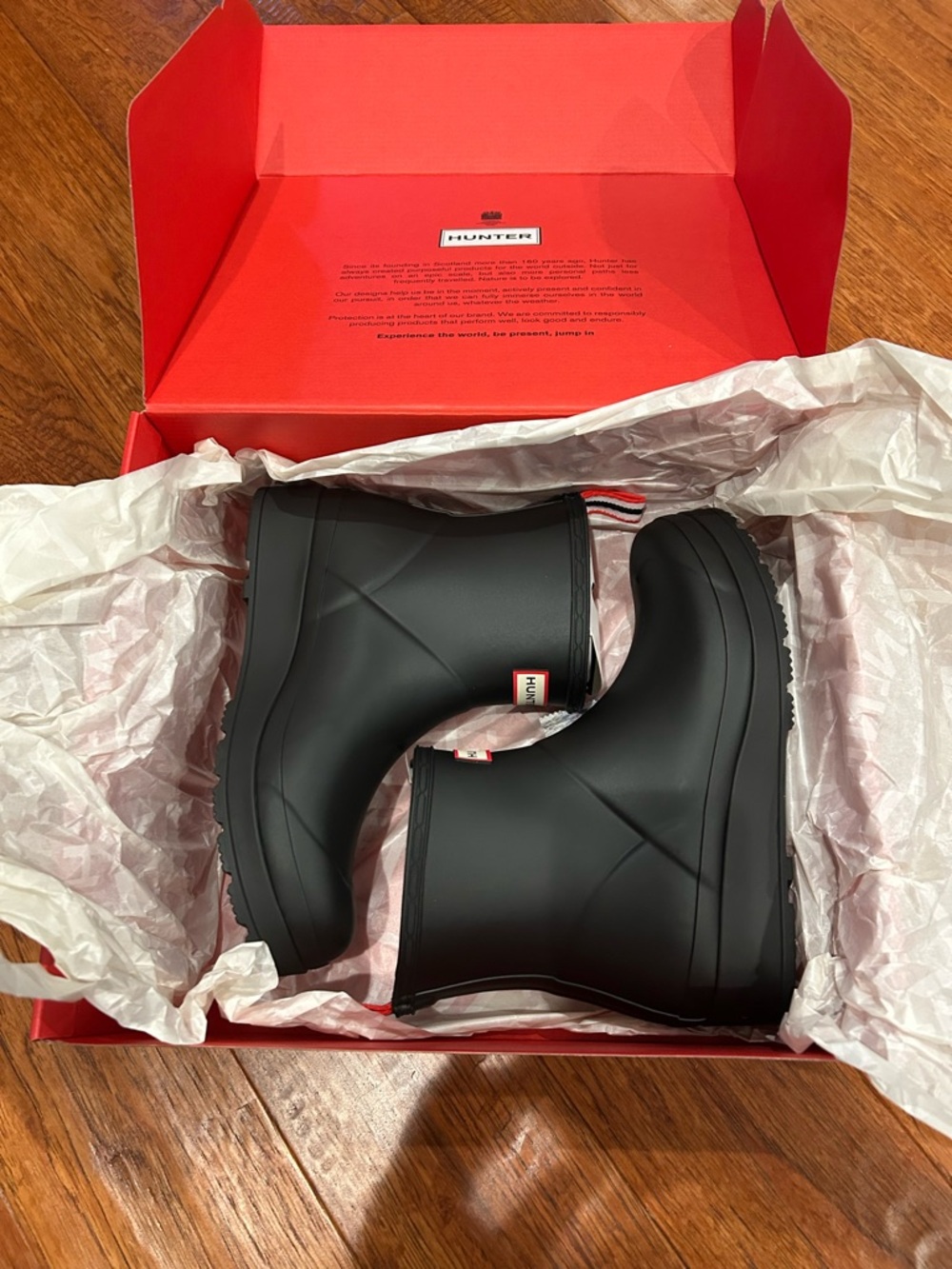Hunter Black Short Women’s Rain Boots with Signature Heel Loop